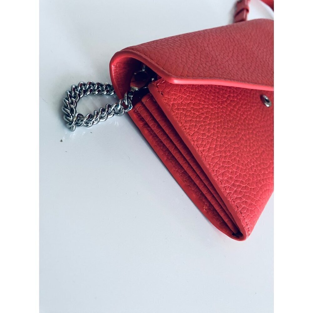 AllSaints Captain Chain Wallet Coral Leather Crossbody‎ Removable Strap - Picture 4 of 12